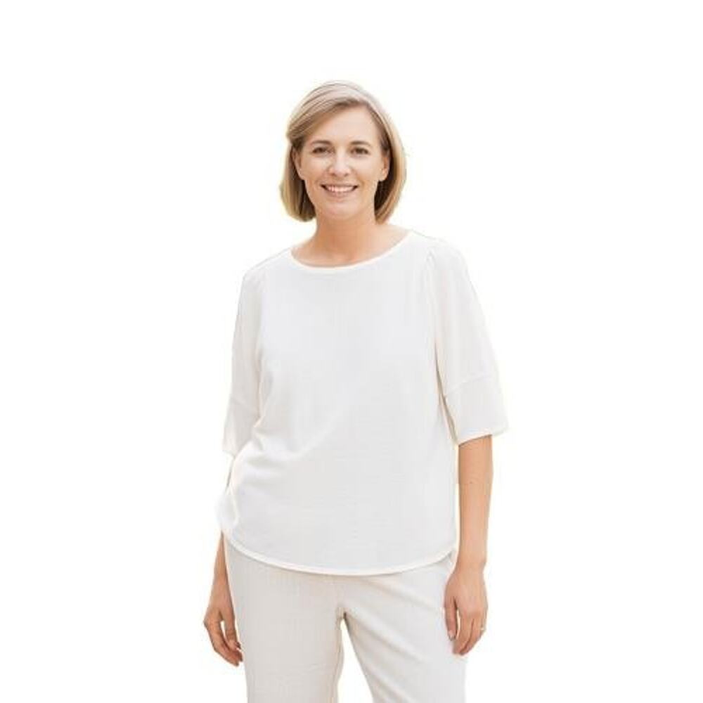 Women Top Alfani Women Linen Blend‎ 3/4 Sleeve Top Size Small Ivory